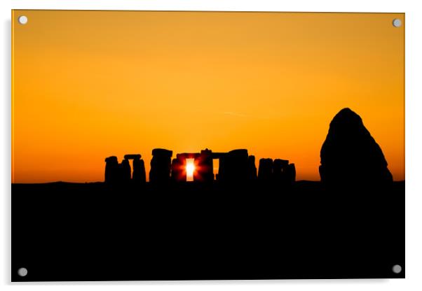Stonehenge winter sunset 2 Acrylic by Oxon Images