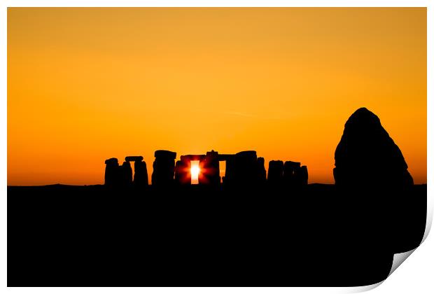 Stonehenge winter sunset 2 Print by Oxon Images