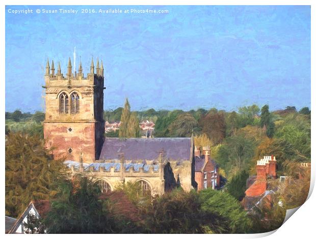 Shropshire church Print by Susan Tinsley