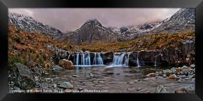 Allt Coir a Mhadaidh and Sgurr an Fheadain. Framed Print by Richard Smith