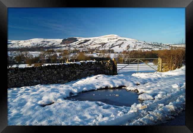 Lose Hill and Great Ridge in Winter Framed Print by Darren Galpin