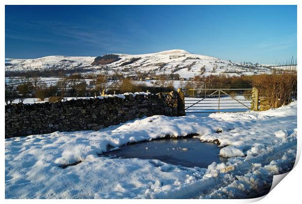 Lose Hill and Great Ridge in Winter Print by Darren Galpin