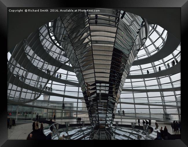   Inside the Reichtag dome                         Framed Print by Richard Smith