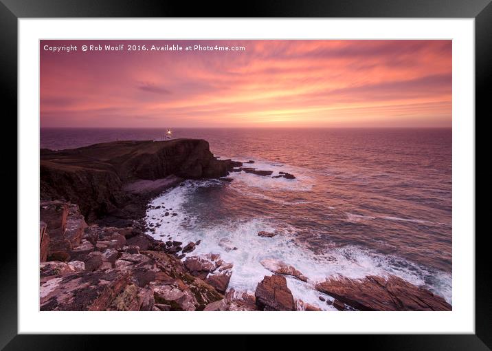 Stoer Head Lighthouse Framed Mounted Print by Rob Woolf