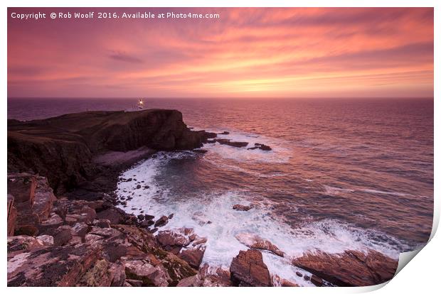 Stoer Head Lighthouse Print by Rob Woolf