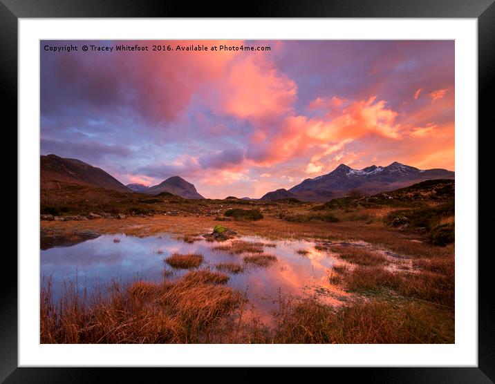 Sligachan Fire  Framed Mounted Print by Tracey Whitefoot