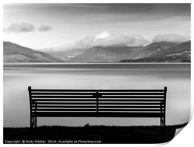 A Seat With A View Print by Andy Mather