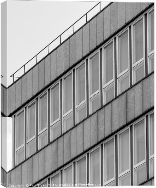 Straight Lines - Building UK Canvas Print by Paul Bryan