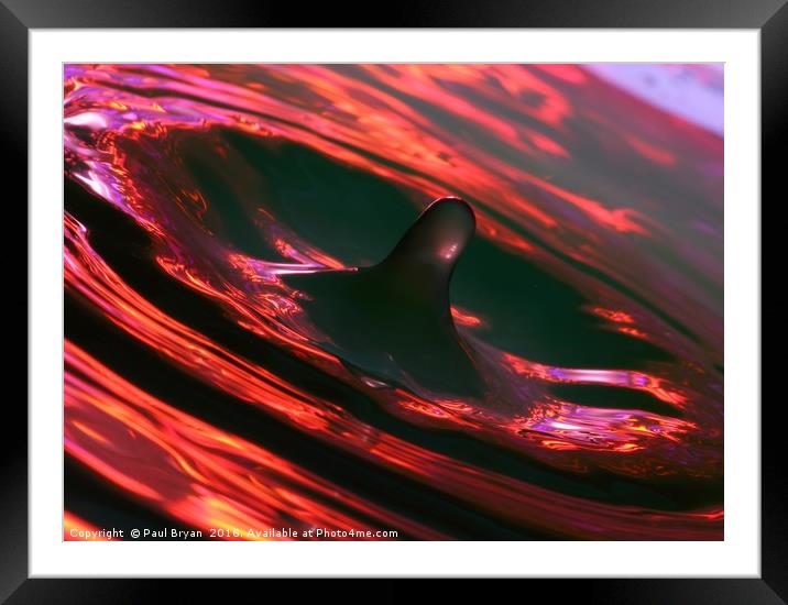 Red Water Splash Impact Framed Mounted Print by Paul Bryan