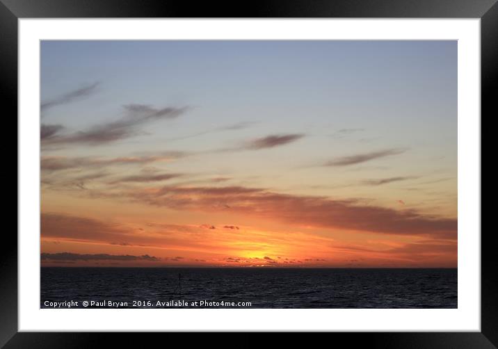 Beach Sunset - UK Framed Mounted Print by Paul Bryan