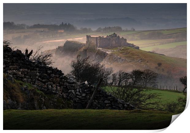 Carreg Cennen Castle Print by Leighton Collins