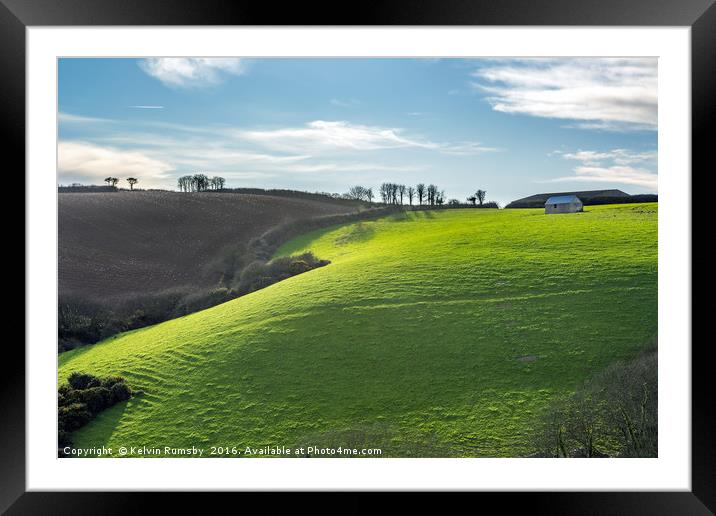green field Framed Mounted Print by Kelvin Rumsby