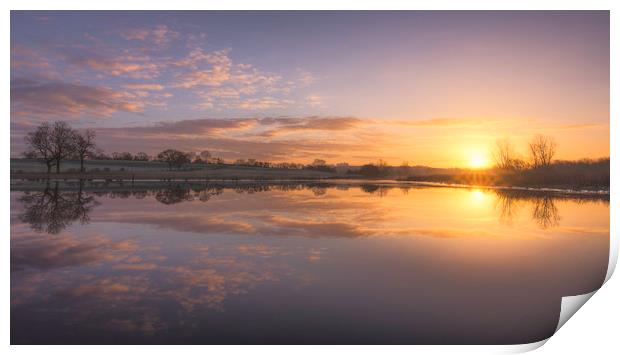 Sunrise over Mill pond Print by John Allsop