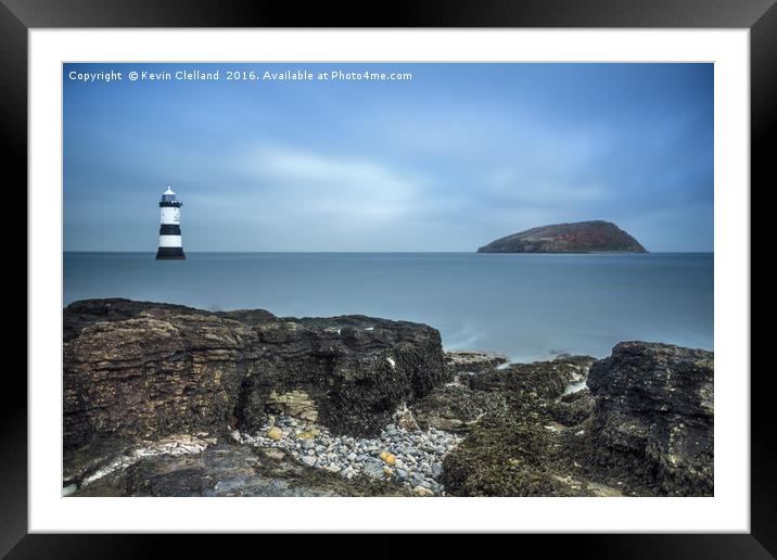 Lighthouse at Sea Framed Mounted Print by Kevin Clelland