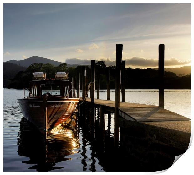 Derwent water Cumbria Print by Tony Bates