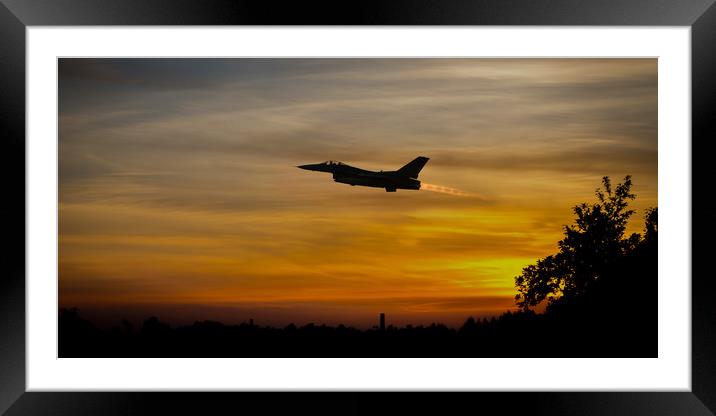 Falcon Sunset Framed Mounted Print by J Biggadike