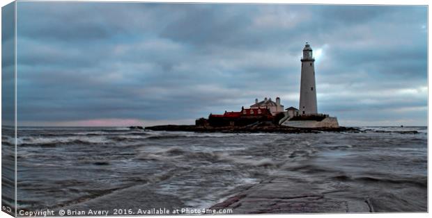 Stormy Sea at St. Marys Canvas Print by Brian Avery