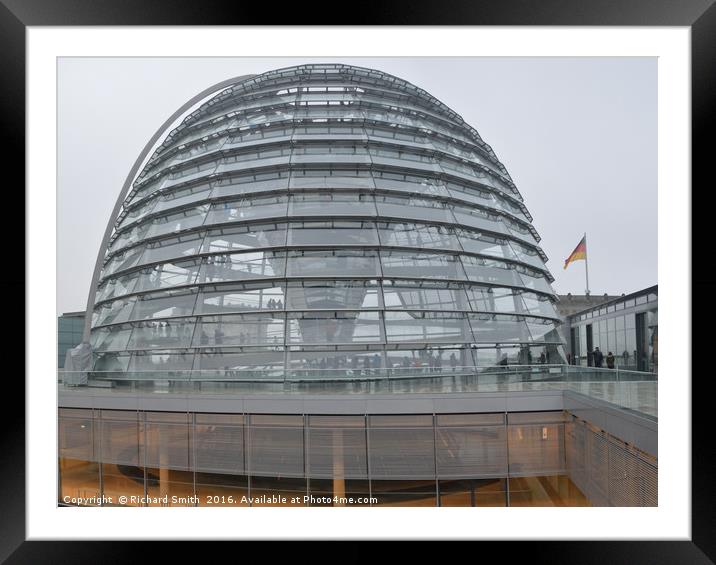      The Reichstag glass dome.                     Framed Mounted Print by Richard Smith