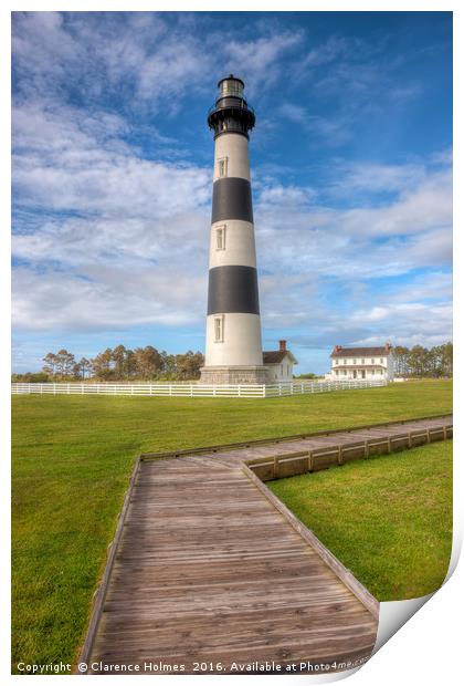 Bodie Island Lighthouse III Print by Clarence Holmes