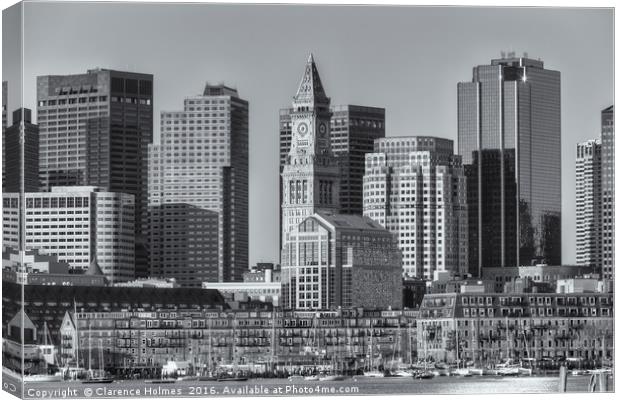 Boston Harbor and Skyline II Canvas Print by Clarence Holmes