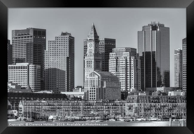 Boston Harbor and Skyline II Framed Print by Clarence Holmes