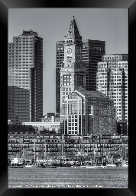 Boston Harbor and Skyline IV Framed Print by Clarence Holmes