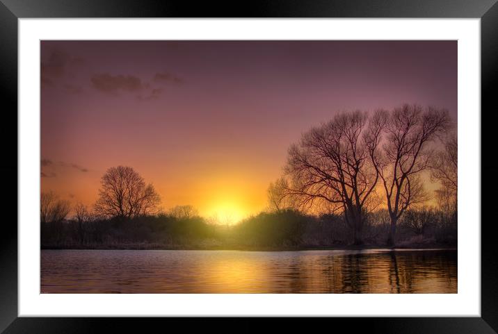 Sunset over water. Framed Mounted Print by John Allsop