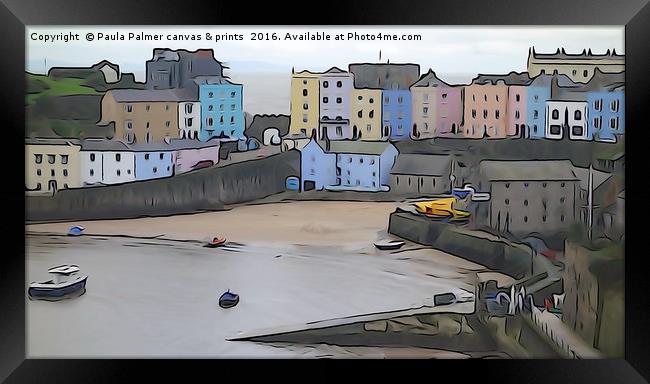 Tenby Harbour 1 Framed Print by Paula Palmer canvas