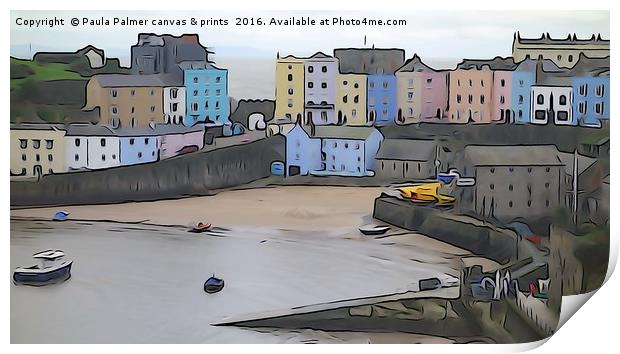 Tenby Harbour 1 Print by Paula Palmer canvas