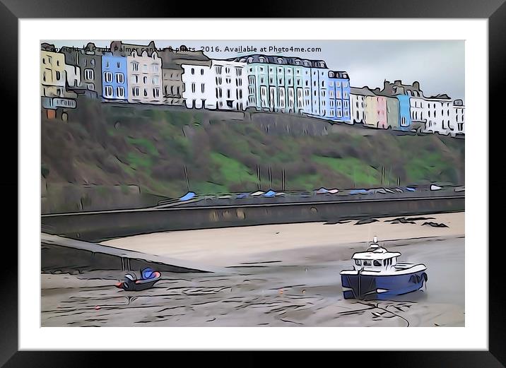 Tenby Harbour 2 Framed Mounted Print by Paula Palmer canvas