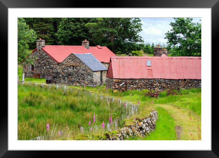 Old Farm Buildings in the Scottish Highlands Framed Mounted Print by Richard Long