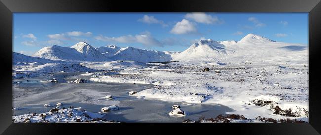 Black Mount Winter Panorama Framed Print by Grant Glendinning
