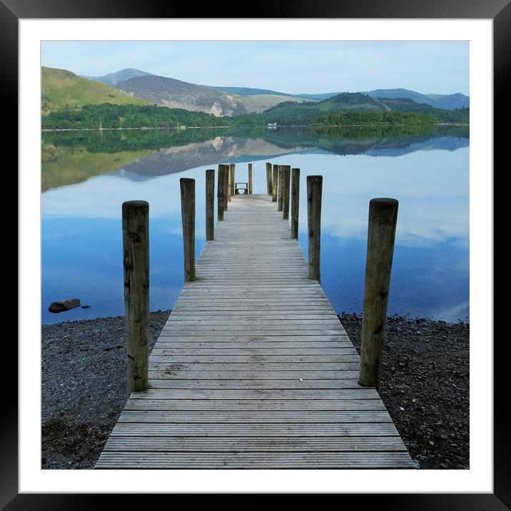 Derwent water jetty Framed Mounted Print by Tony Bates