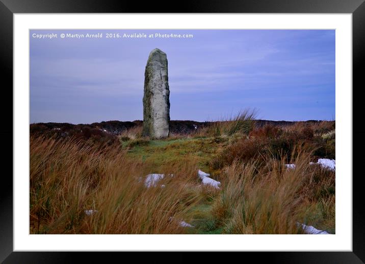 Danby Moor Stone Monument Yorkshire Framed Mounted Print by Martyn Arnold
