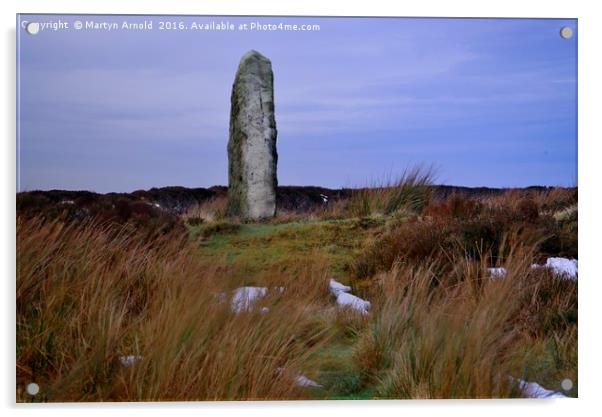 Danby Moor Stone Monument Yorkshire Acrylic by Martyn Arnold