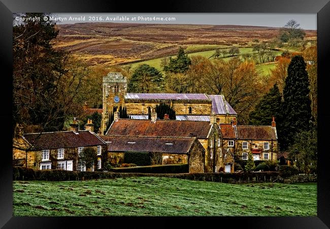 Lastingham Church and Village Yorkshire Framed Print by Martyn Arnold