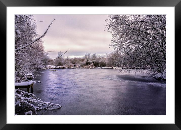 Frozen Lake Framed Mounted Print by Jonathan Thirkell
