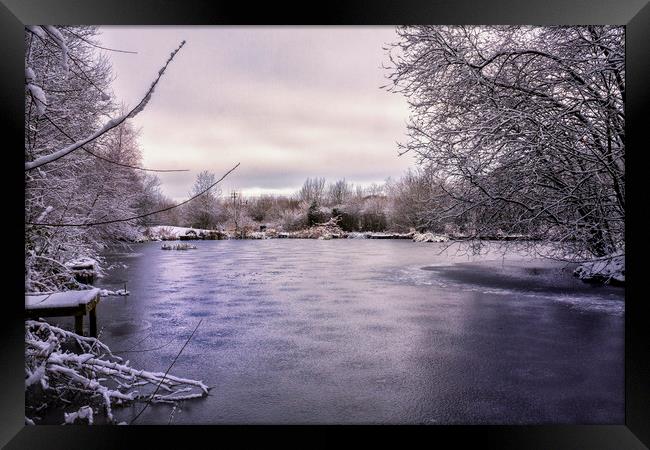 Frozen Lake Framed Print by Jonathan Thirkell