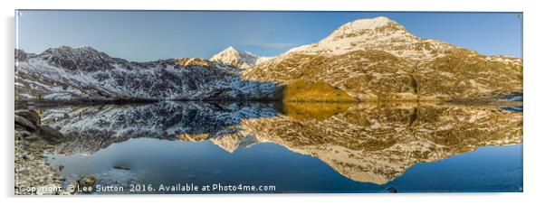 Snowdon Summit Reflection Acrylic by Lee Sutton