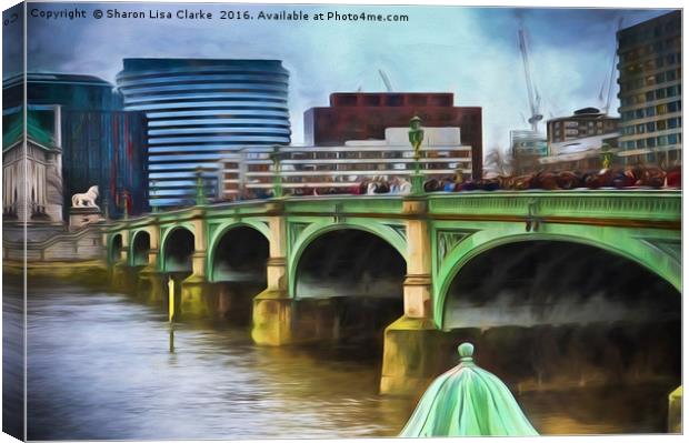 A busy day on Westminster bridge Canvas Print by Sharon Lisa Clarke