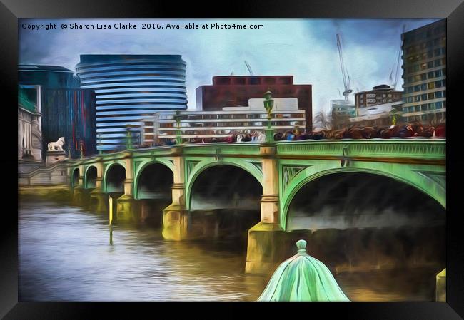 A busy day on Westminster bridge Framed Print by Sharon Lisa Clarke