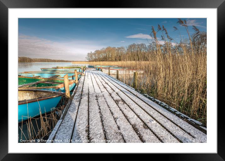 Jetty on Filby Broad Framed Mounted Print by Stephen Mole