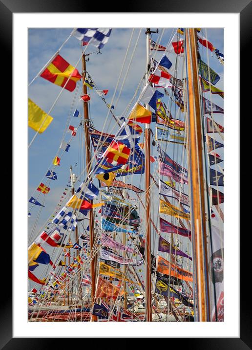 Regatta flags at Cowes week Framed Mounted Print by Shaun Jacobs