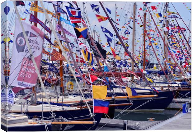Cowes week yachts  Canvas Print by Shaun Jacobs