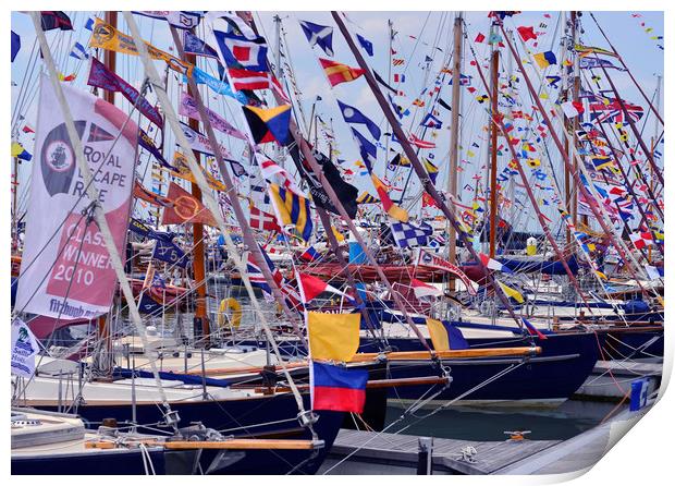 Cowes week yachts  Print by Shaun Jacobs