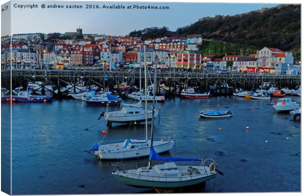 SCARBOROUGH'S  BOATS Canvas Print by andrew saxton