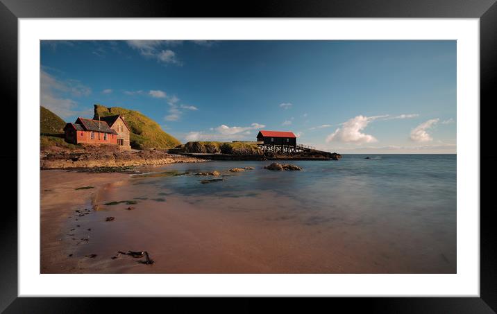 Dunaverty Bay Boathouse and Sea Captains Quarters Framed Mounted Print by Maria Gaellman