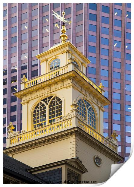 The Old State House Tower Print by Ian Danbury