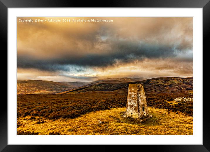 Cheviot Under Cloud from Coldlaw Framed Mounted Print by Reg K Atkinson