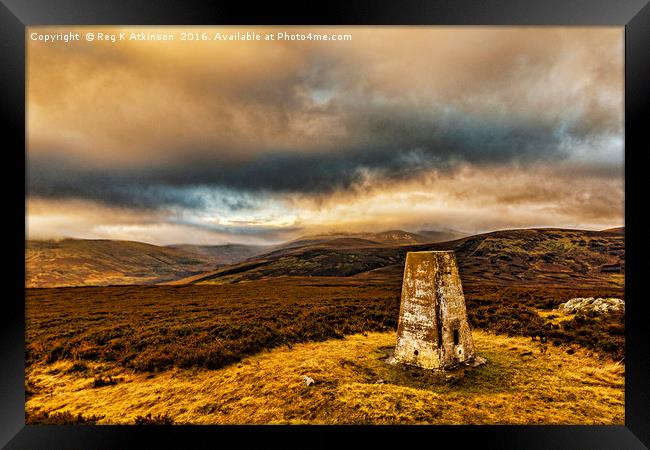 Cheviot Under Cloud from Coldlaw Framed Print by Reg K Atkinson